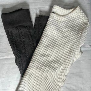 2 Piece Small Time True Gray Leggings/Cream Reflex Small Top